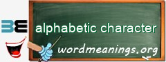 WordMeaning blackboard for alphabetic character